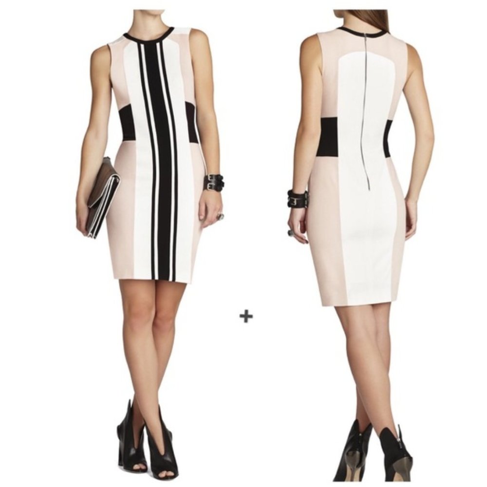 BCBG Max Azria Eloise Color Block Sheath Dress sz6